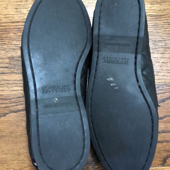 Black Quilted Sperry Top-Sider with Detail 7 1/2 - Picture 7 of 11